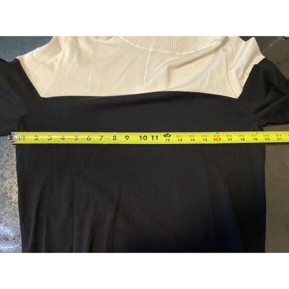 Women's Black and White Turtleneck Sweater - Picture 7 of 10